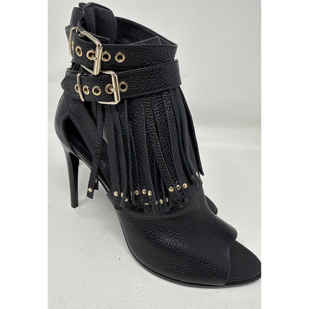 New Burberry Leather Fringe Peep Toe Bootie Size 40 US 9.5 - Picture 4 of 16